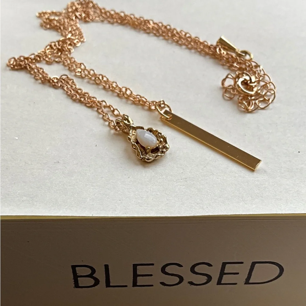 SALE..Double Chain OpalNecklace. Only One - Picture 6 of 9